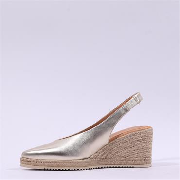 Unisa Decia Pointed Slingback Espadrille - Gold Leather